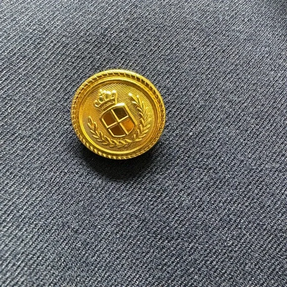 Talbot Double Breasted Blazer Womens 2P Wool Navy Gold Crest Buttons Academia - Picture 5 of 16